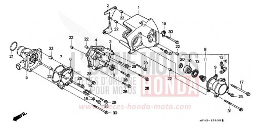 POMPE A EAU (VFR750FL/FM/FN/FP) VFR750FL de 1990